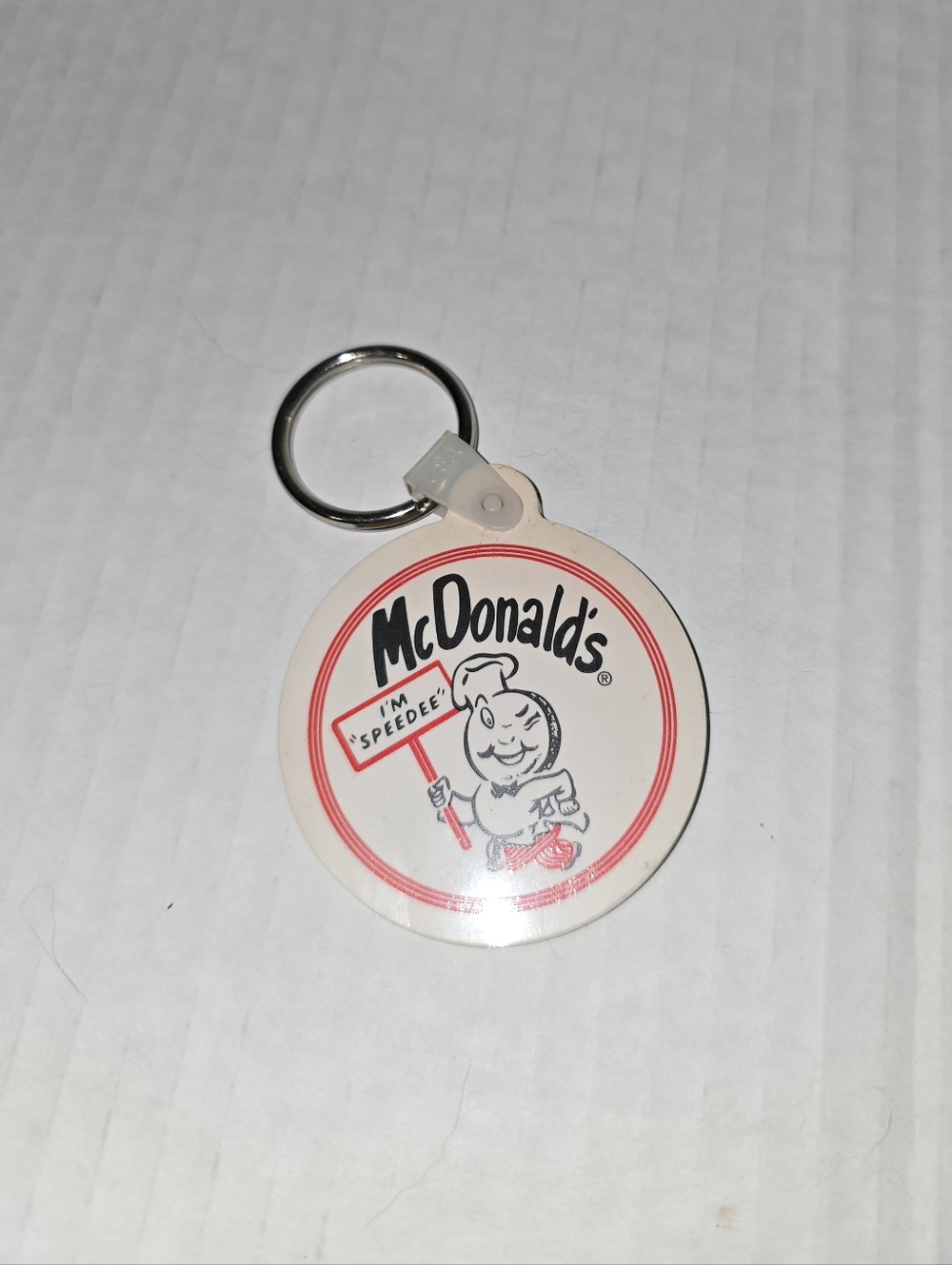 Vintage McDonalds Ring Round Flat Keychain Key Holder